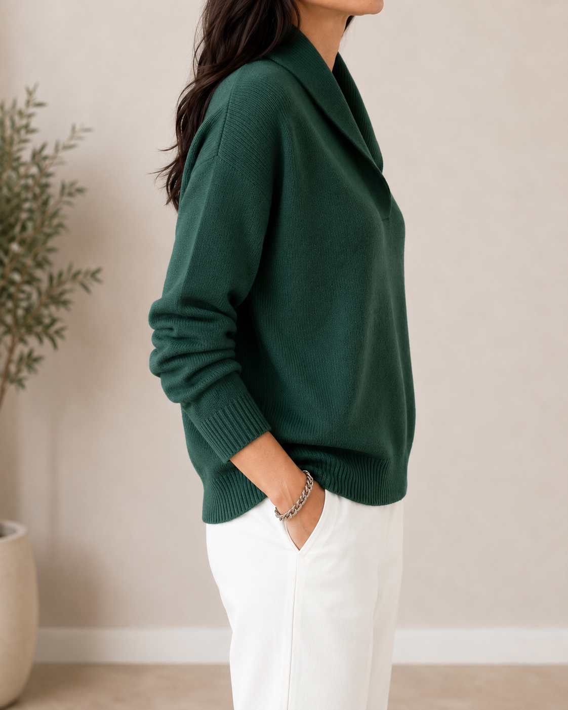 Maren | Camisola Feminina Decote V Wrap Malha Macia