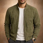 Ivy | Homem Camurça Bomber Jacket Leve Smart Casual
