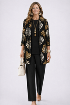 Dahlia | Conjunto Feminino 3 Peças Cardigan Calça Estampada