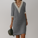 Quinn | Vestido Linho Feminino Midi Relaxado