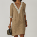 Quinn | Vestido Linho Feminino Midi Relaxado