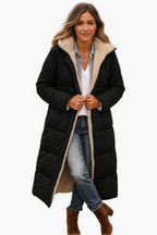 Orla | Mulher Casaco Puffer Longo Matelassê Forrado Polar