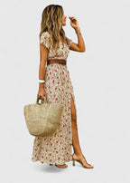 Saoirse | Vestido Maxi Boho Feminino Decote V