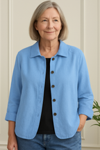 Perla | Mulher Cardigan Camisa Algodão Linho
