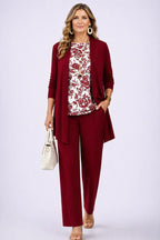 Briar | Conjunto 3 Peças Feminino Calças Estampadas Cardigan