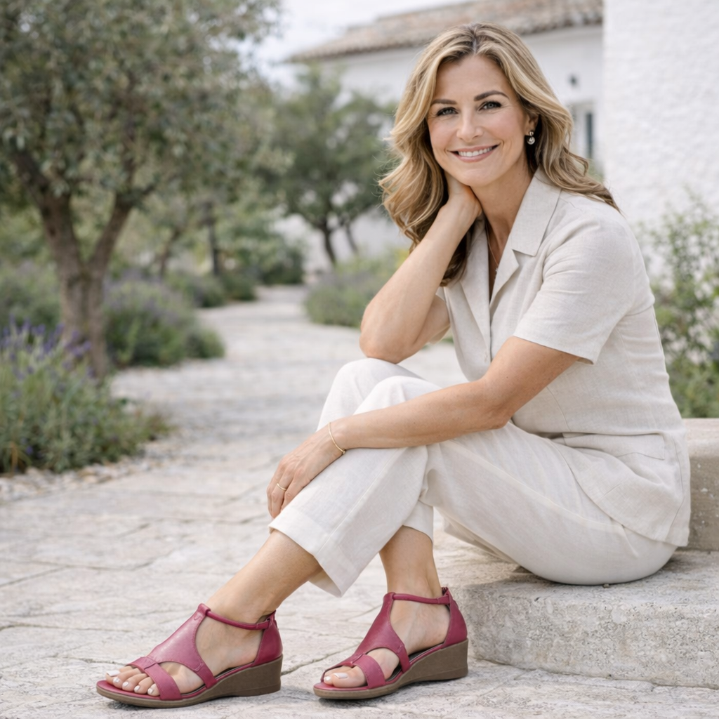 Eloise - Sandálias em pele com suporte ortopédico