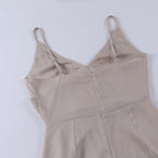 Vestido Longo Feminino Decote Cruzado Fenda Lateral