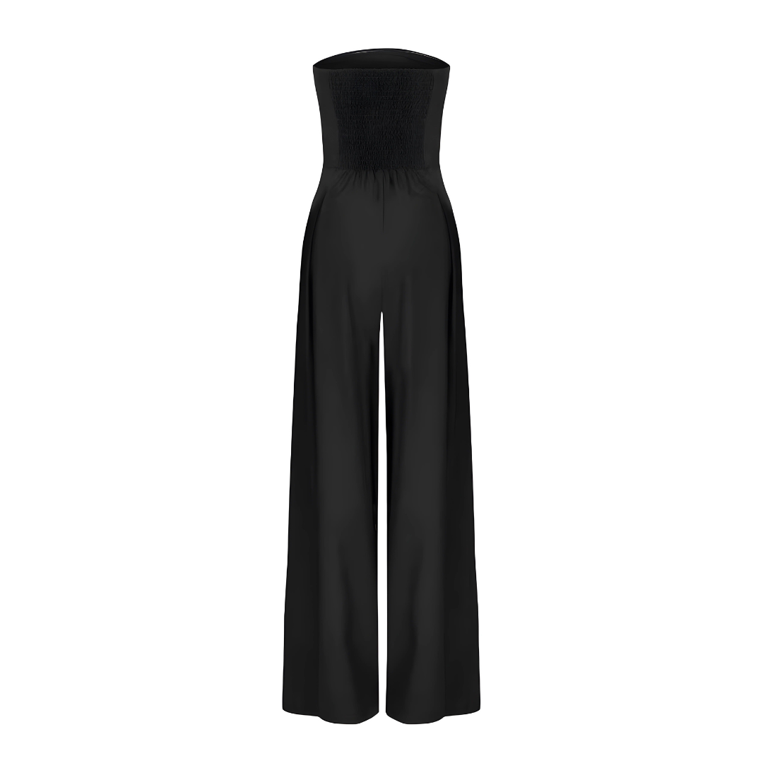 Indra | Mulher Macacão Bustier Sem Alças Perna Larga