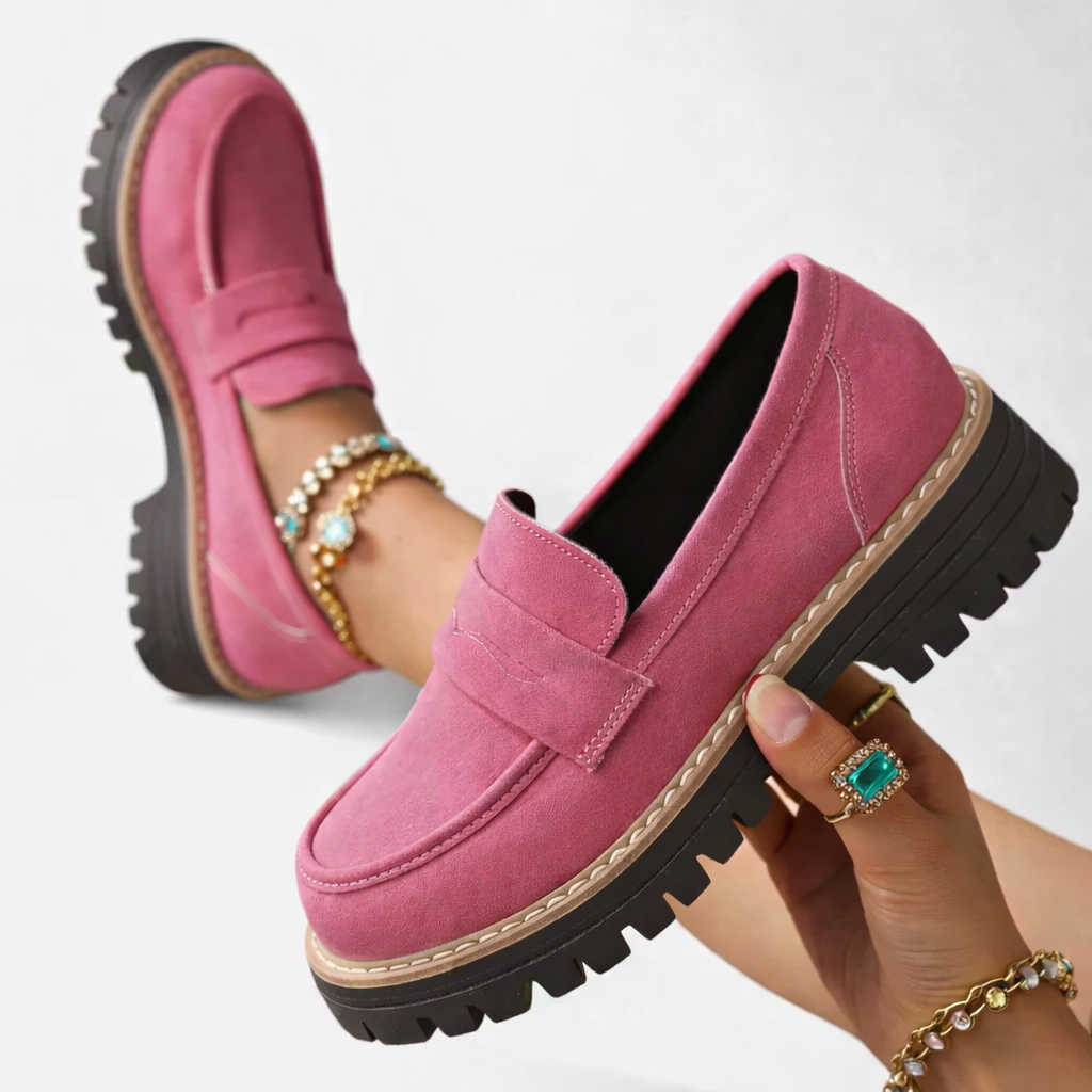 Gigi | Mocassins Femininos Conforto Salto Bloco Baixo