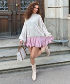 Botas Cowboy Beige | Conforto Médio, Camurça Vegana
