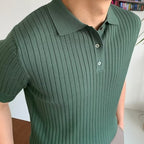 Homem Polo Tricot Algodão Canelado