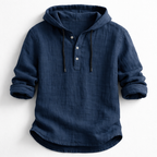 Dione | Homem Camisa Henley com Capuz Manga Comprida