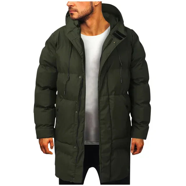Lux | Casaco Acolchoado Masculino com Capuz Comprido Inverno