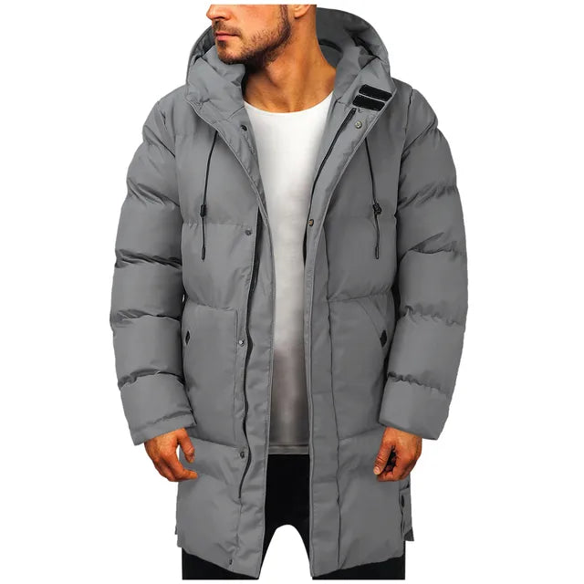 Lux | Casaco Acolchoado Masculino com Capuz Comprido Inverno