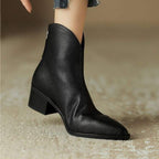 Vianne | Botas Femininas Couro Vegano Bico Fino Tornozelo