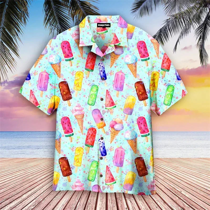 Esme | Camisa Polo Masculina Estampa de Sorvete Manga Curta