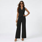 Florine | Conjunto Feminino Colete Sem Mangas e Calça Wide Leg