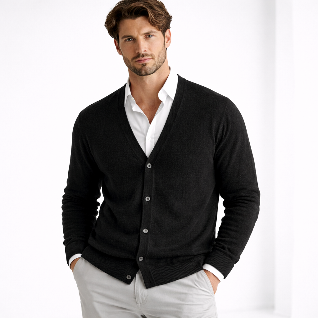 Iris | Homem Cardigan Malha Decote V