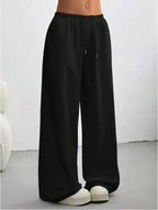 Calça Feminina Wide-Leg | Estilo Esportivo, Confortável | Cintura Alta
