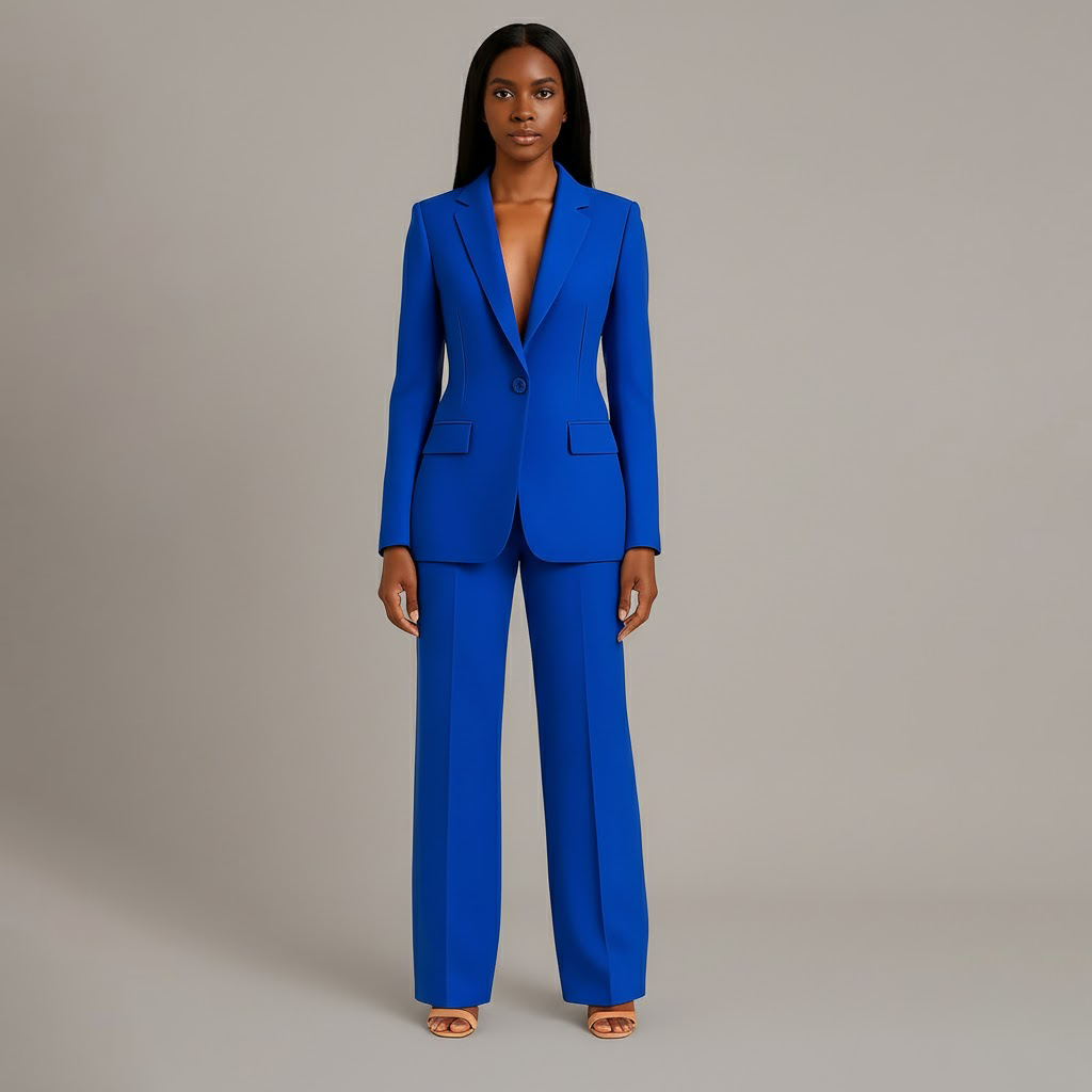 Anouk | Mulher Fato Blazer Cintado Calças Retas