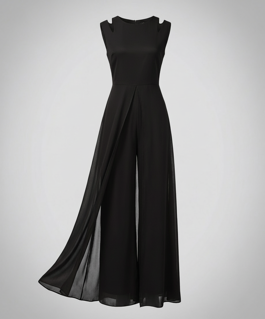 Veda | Macacão Feminino Sem Mangas | Pernas Largas, Slim Fit | Elegante