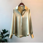 Marlowe | Mulher Blusa de Cetim Manga Longa