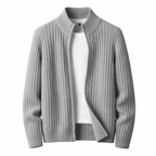 Amara | Homem Cardigan Tricot Fecho Zip Gola Alta