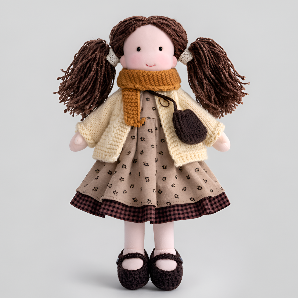 Romy | Boneca Waldorf Artesanal | Algodão e Lã Natural | Bebés e Crianças
