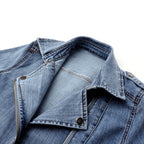 Odette | Jaqueta Jeans Cropped Moto Feminina