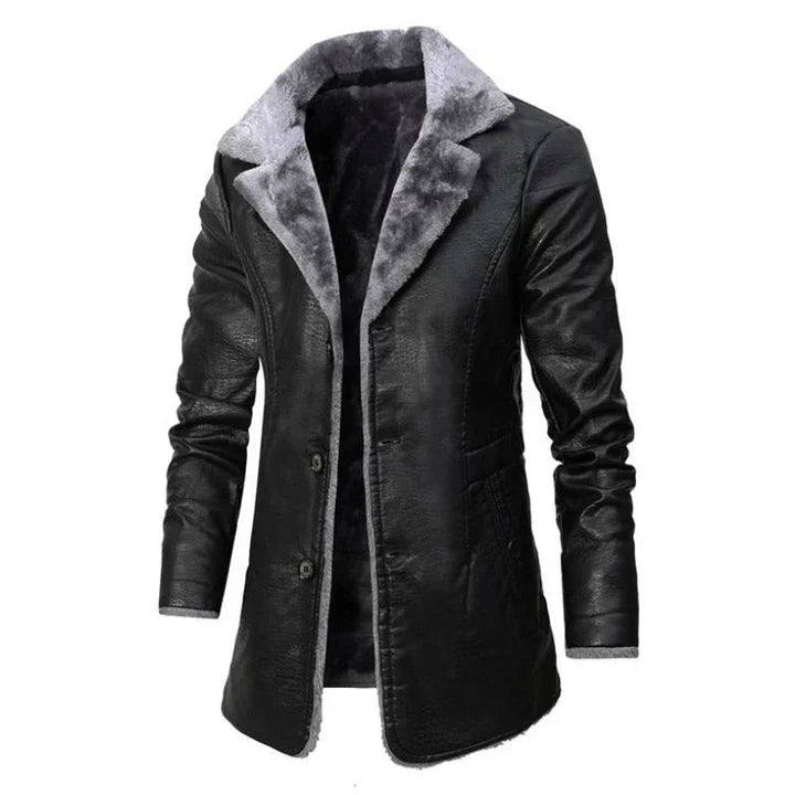 Esme | Casaco Trench Masculino com Gola de Pelos
