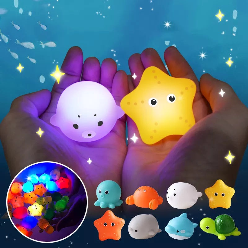 Brinquedos de Banho Luminosos | Animais para Bebé | Set com Rede Della