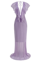 Clea | Vestido Longo Feminino Decote V Babado Maxi