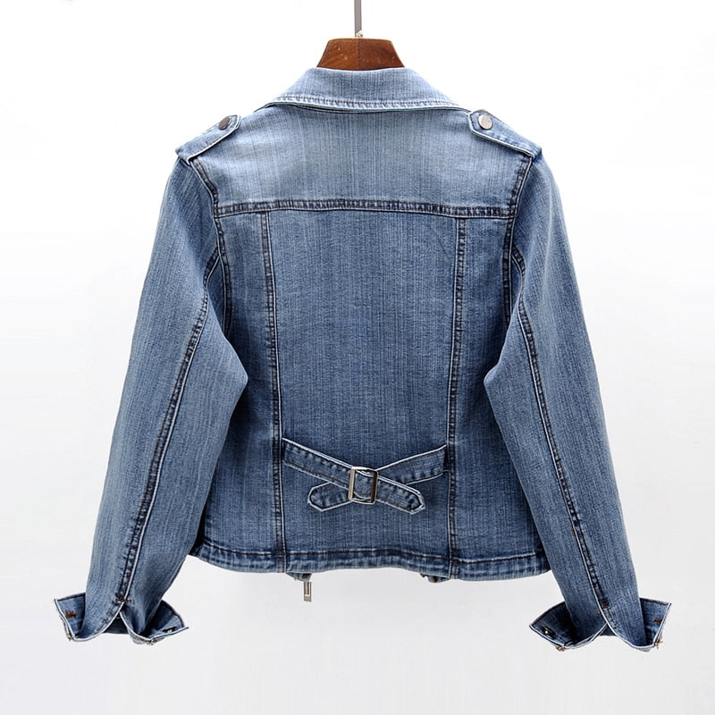 Odette | Jaqueta Jeans Cropped Moto Feminina