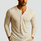 Juno | Camisa Henley Masculina Manga Longa Slim Fit
