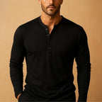 Juno | Camisa Henley Masculina Manga Longa Slim Fit