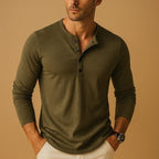 Juno | Camisa Henley Masculina Manga Longa Slim Fit