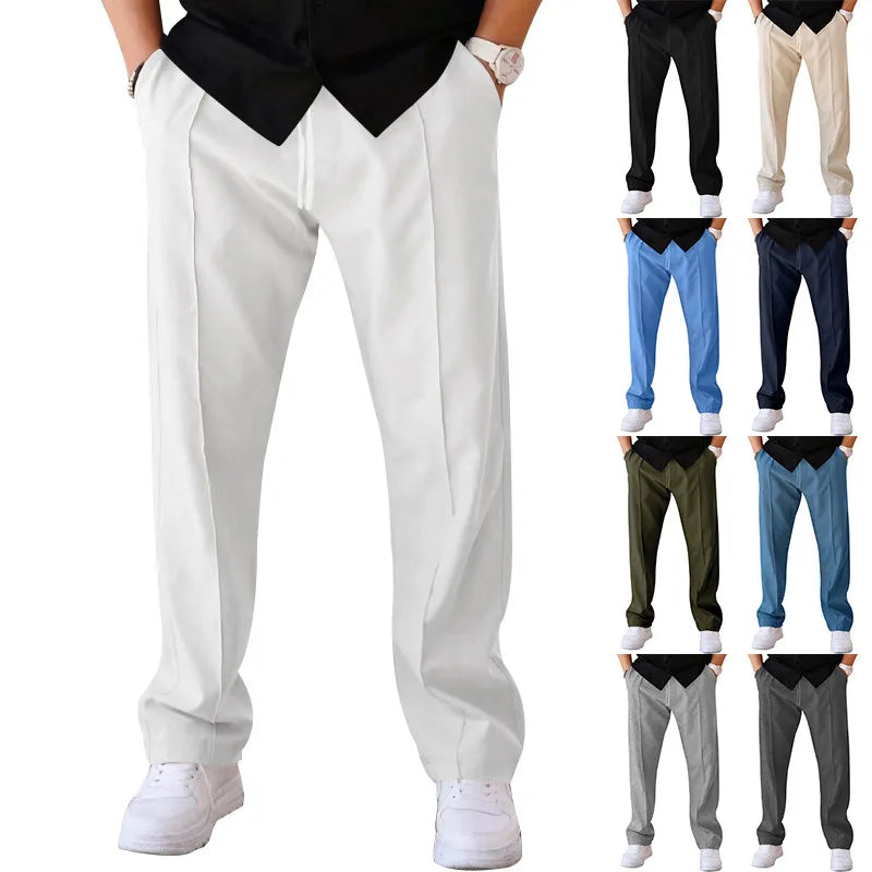 Calças Slim Fit Homem Elástico na Cintura