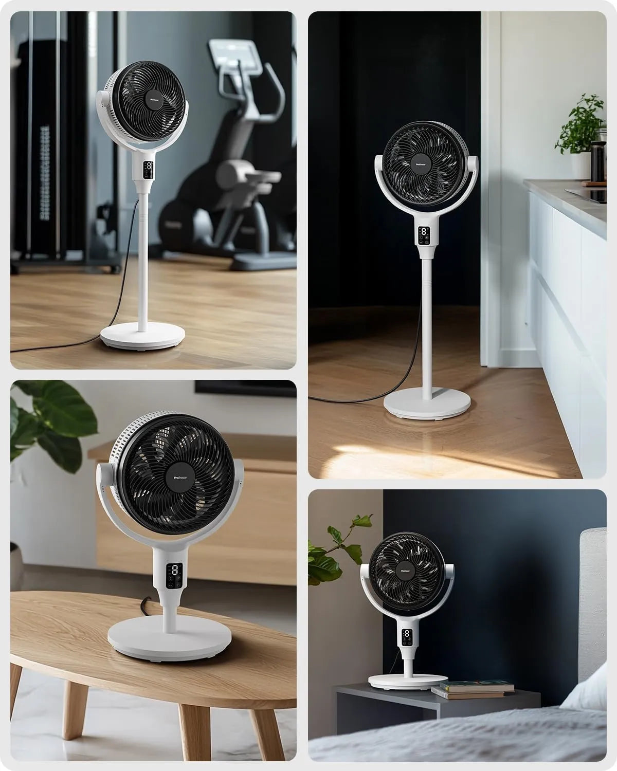 Ventilador de Mesa e Pé com Altura Ajustável Oscilação 3D