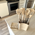 Posy | Conjunto de Utensílios de Cozinha em Silicone | 12 Peças, Resistente ao Calor | Cabo Inox