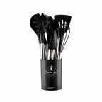 Posy | Conjunto de Utensílios de Cozinha em Silicone | 12 Peças, Resistente ao Calor | Cabo Inox