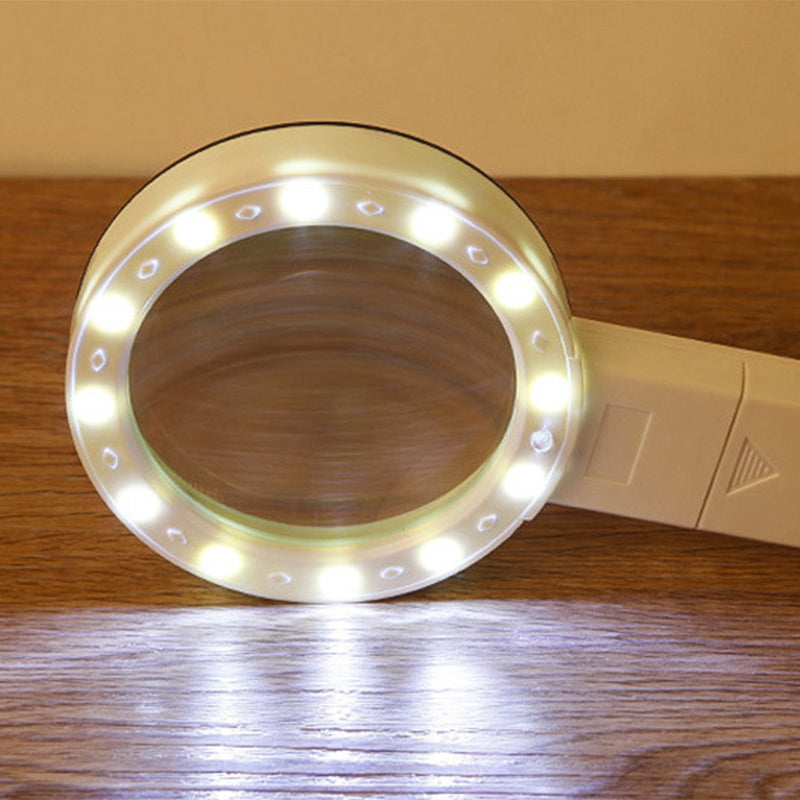 Aria | Lupa de Aumento 30x com Luz LED | Lente de 5 Polegadas, 12 LEDs | Leitura e Detalhes