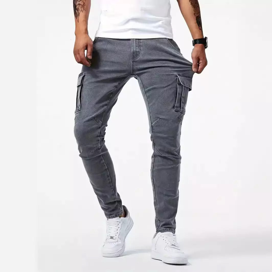 Yasmin | Calças Jeans Cargo Slim Fit Masculinas