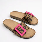 Sandálias de Verão com Fivela Slip On Bico Aberto