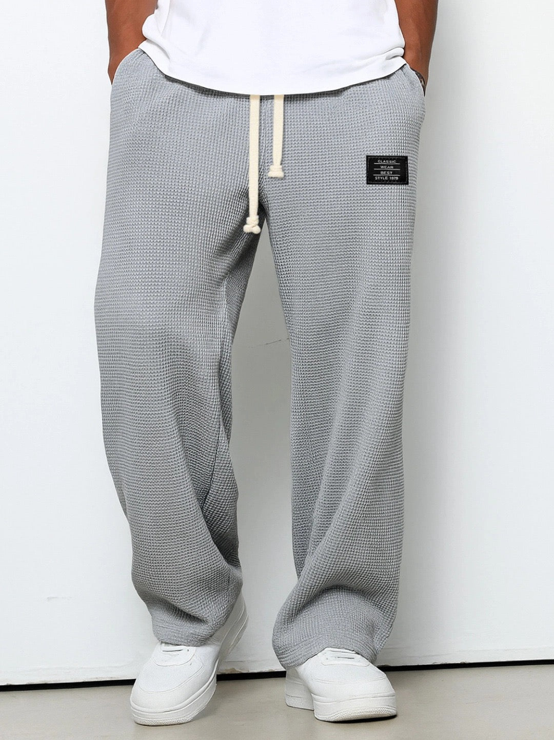 Elsa | Calças de Jogging Masculinas Waffle Knit Relaxed