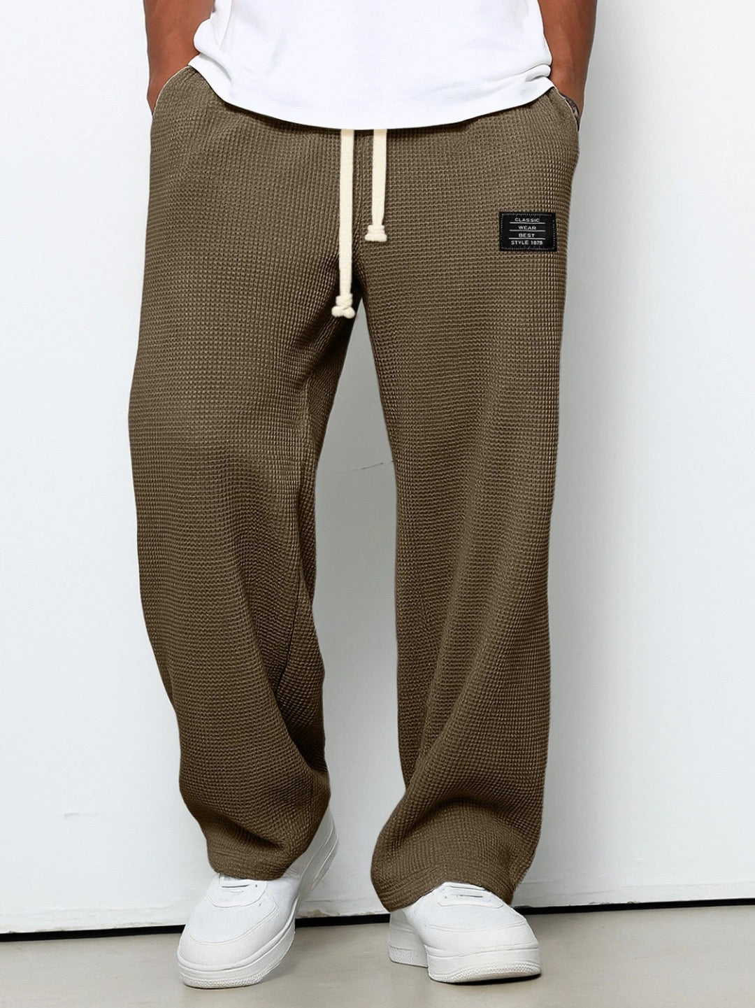 Elsa | Calças de Jogging Masculinas Waffle Knit Relaxed