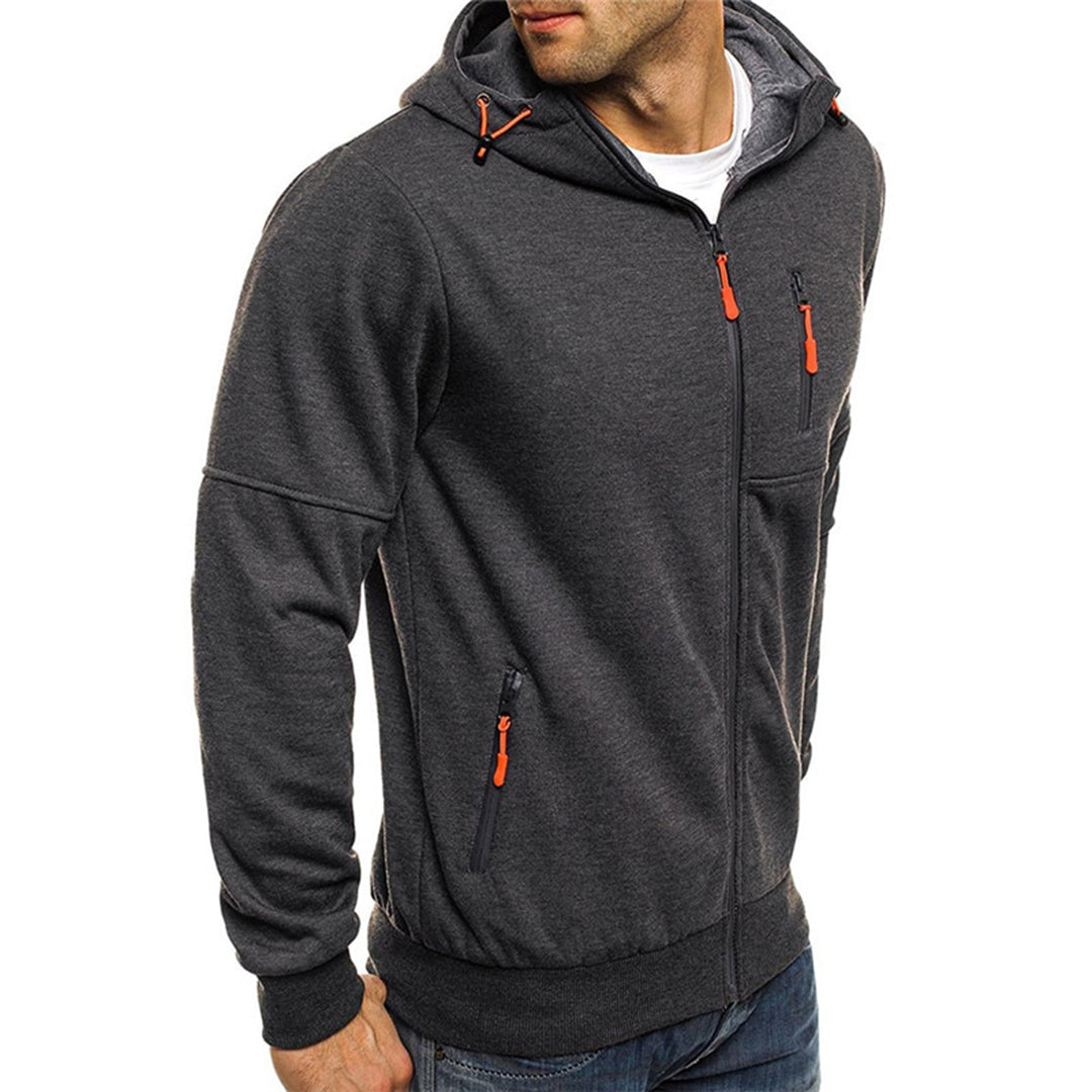 Solveig | Homem Hoodie com Fecho de Correr Casual