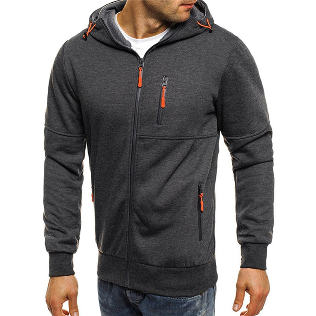 Solveig | Homem Hoodie com Fecho de Correr Casual