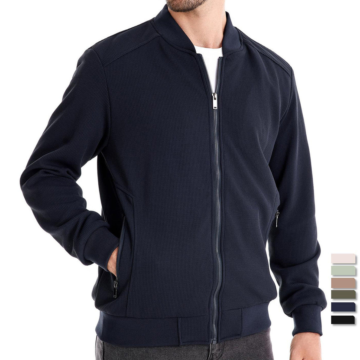 Nina | Homem Bomber Jacket com Fecho de Correr