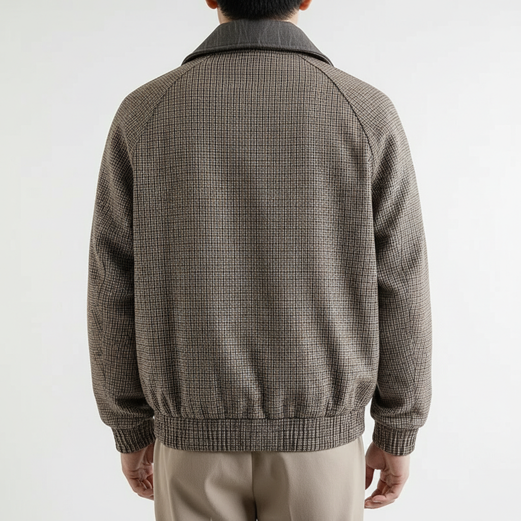 Zinnia | Homem Casaco Desportivo Xadrez com Fecho Completo