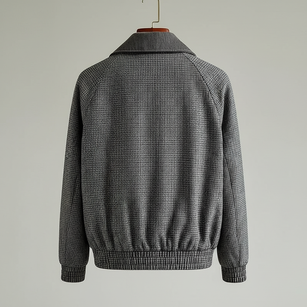 Zinnia | Homem Casaco Desportivo Xadrez com Fecho Completo